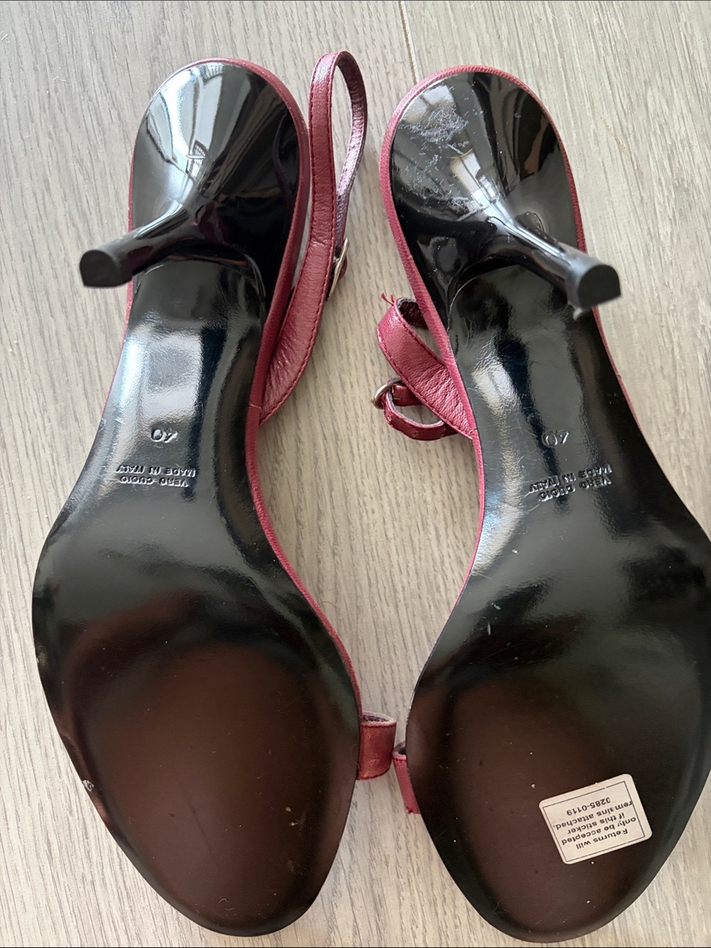Giuseppe Zanotti Wine Red Slingback Heeled Sandals - Picture 5 of 5
